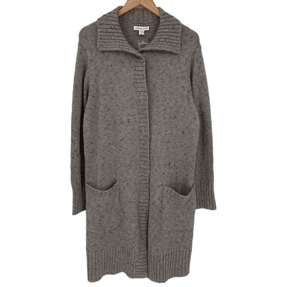NWOT‎ Coldwater Creek Winter Mix Duster Cardigan Sweater Taupe 20231 Women XL